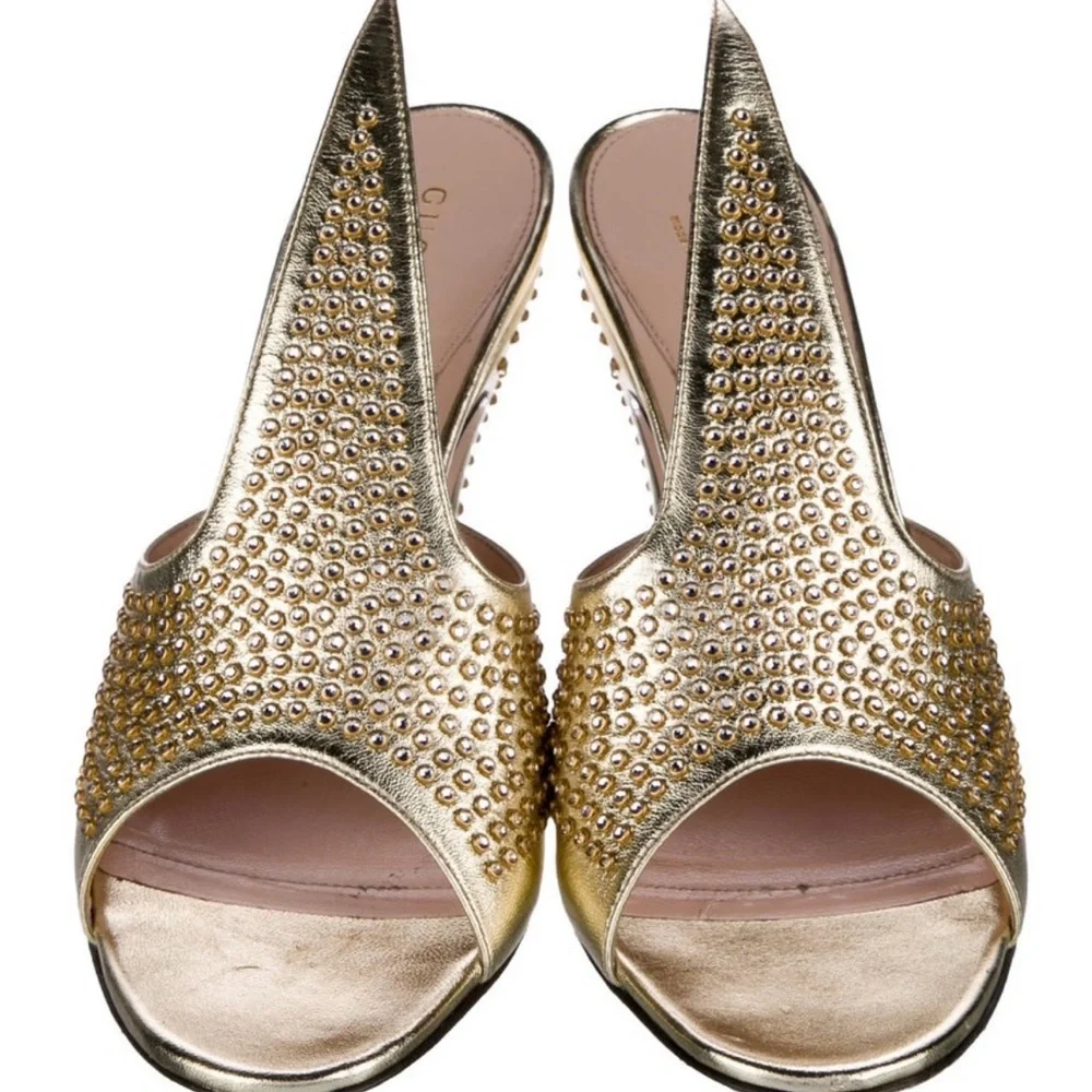 Gucci Gorgeous Gold Women's Heels 7.5 EUC - Picture 3 of 6